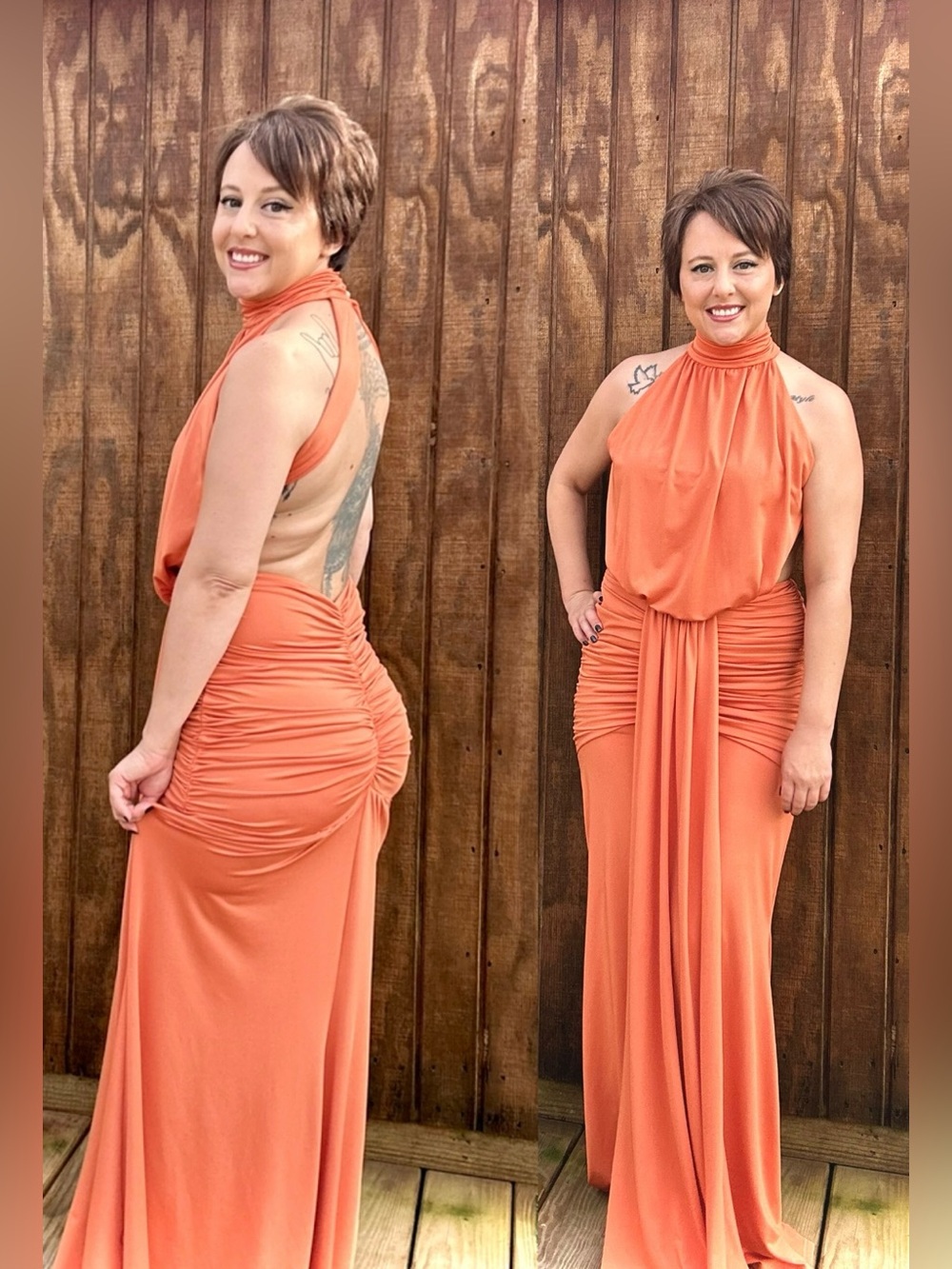 Formal Fitted Open Back Maxi Dress